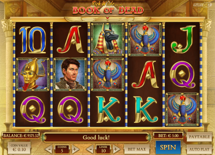 Das Bild zeigt das Glückspiel Book of Dead