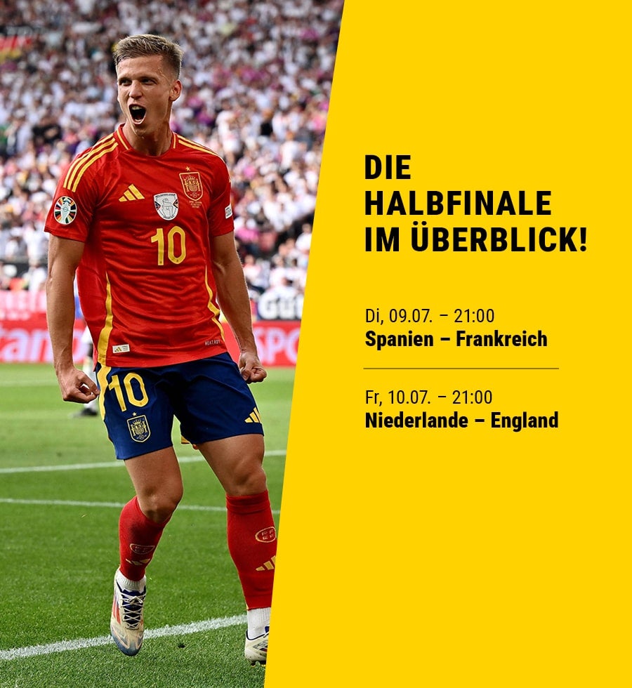 Spaniens Dani Olmo bejubelt sein Tor zum 1:0 gegen Deutschland.