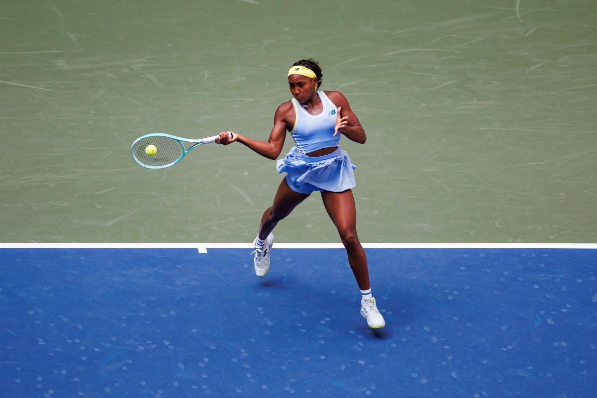 Coco Gauff jugando el US Open 2024.