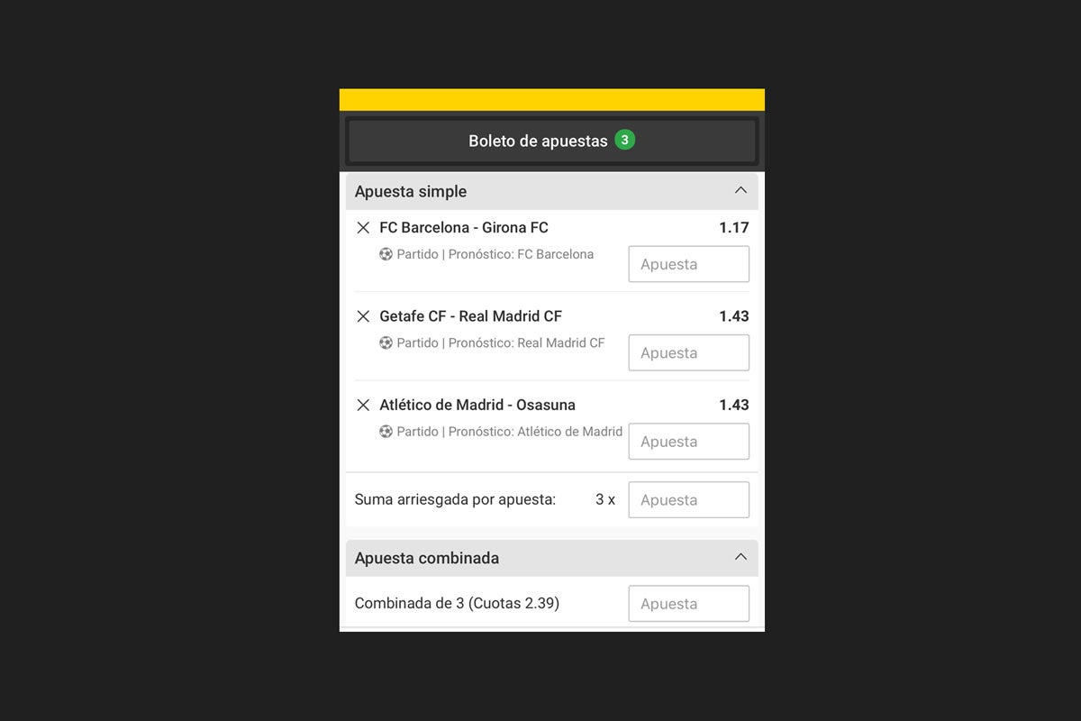 Apuestas combinadas.