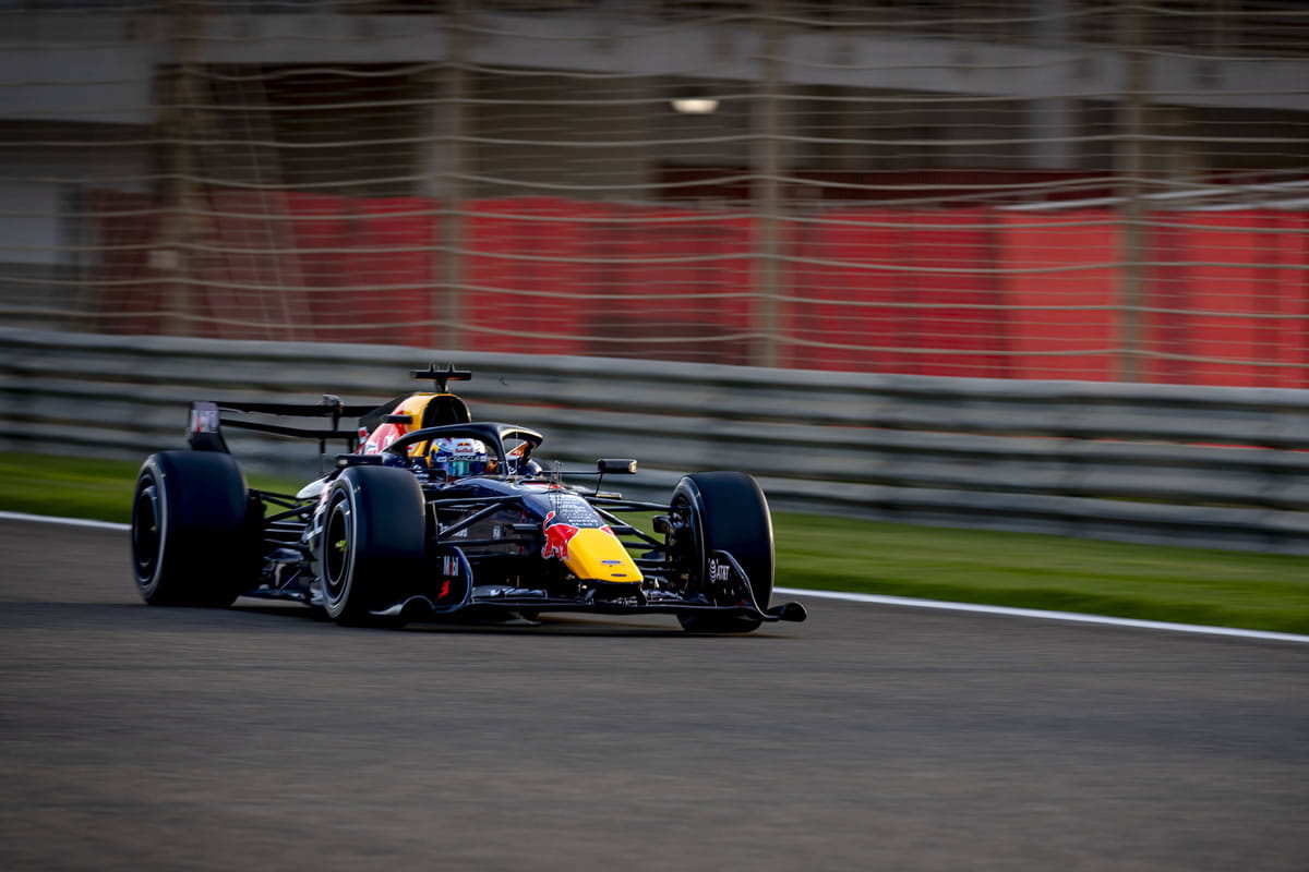 Max Verstappen bei den Testfahrten in Bahrain.