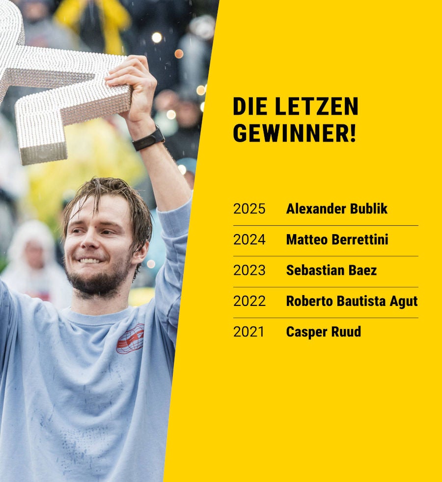 Alexander Bublik bei der Siegerehrung des Turniers von 2025.