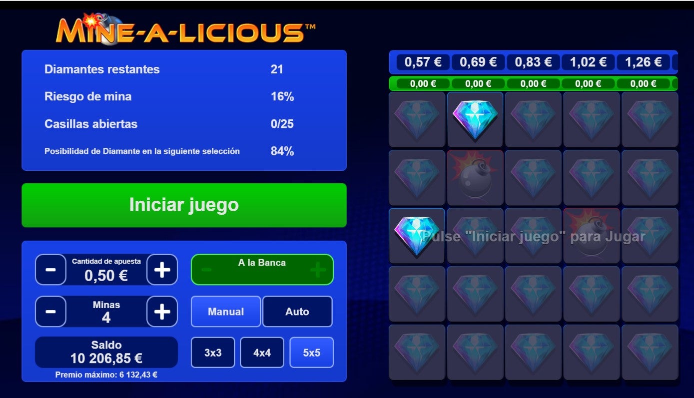Mine-A-Licious la slot estilo buscaminas de Playtech