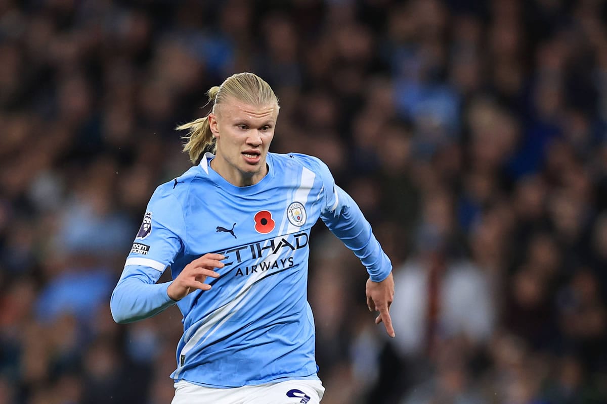 Erling Haaland während eines Premier-League-Spiels.