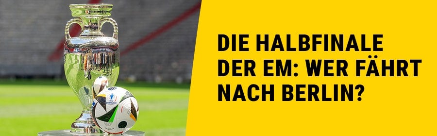 Der EM-Pokal und der offizielle Spielball Fussballliebe.