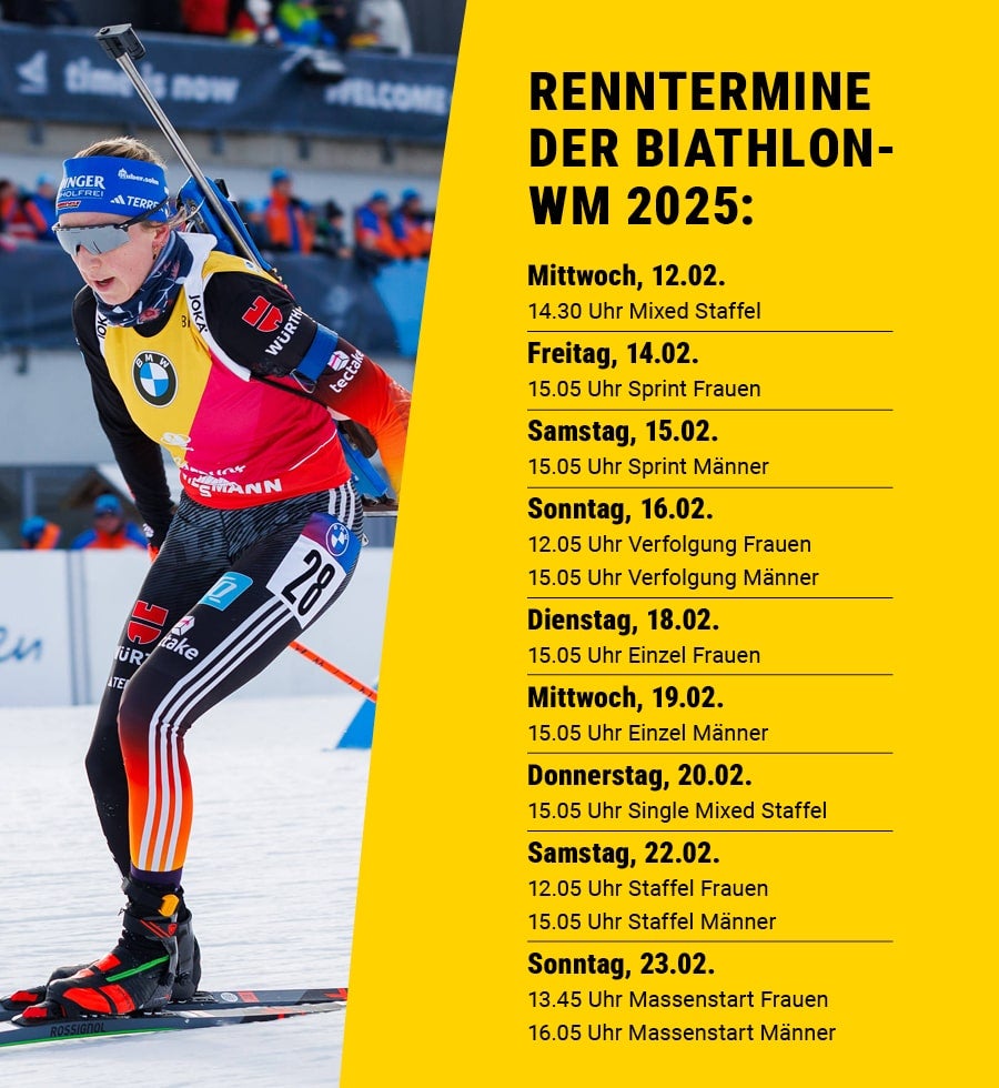 Alle Termine der Biathlon-WM 2025