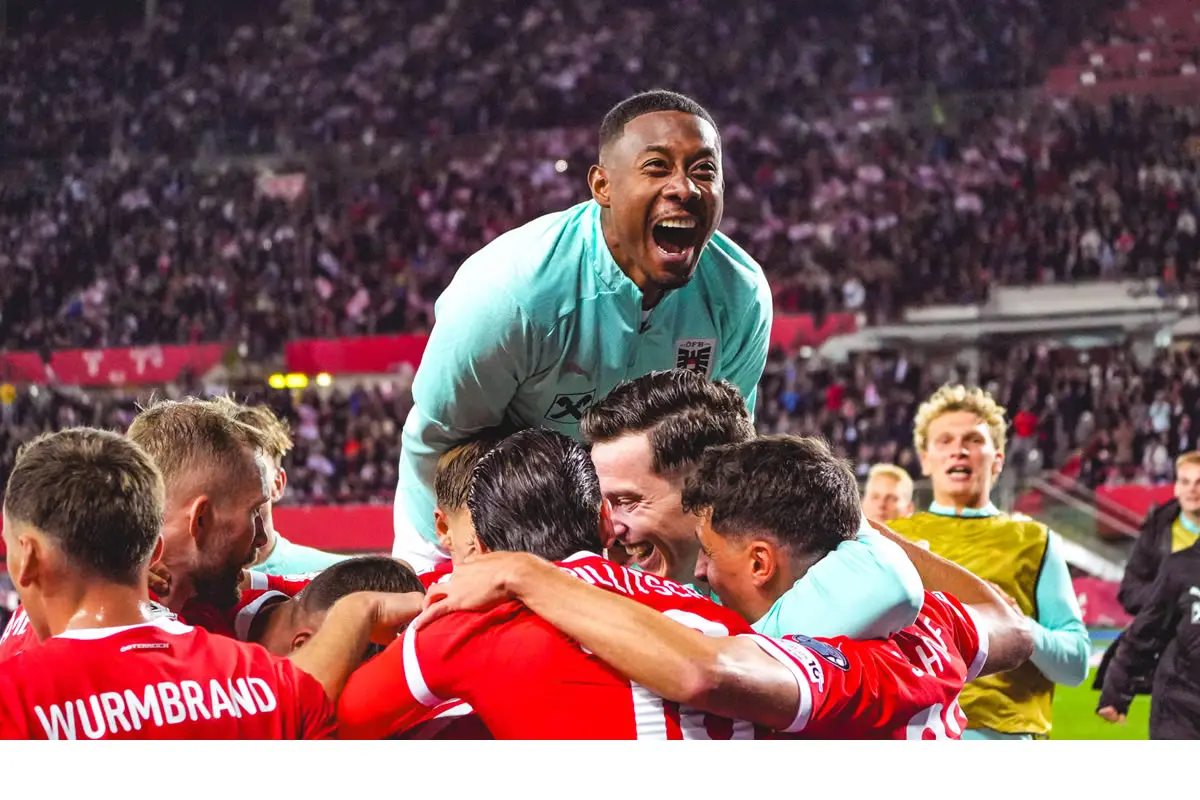 Fussball Österreich, FIFA WM Qualifikation Europa / UEFA 2026, Spieltag 7 - ÖFB / Österreich vs. San Marino - Ernst-Happel-Stadion Wien, Österreich: Marko ArnautoviÄ Österreich, 7 mit dem 10:0 für Österreich - Rekord, Jubel, Torjubel, Torschützenkönig - David Alaba Österreich, 8