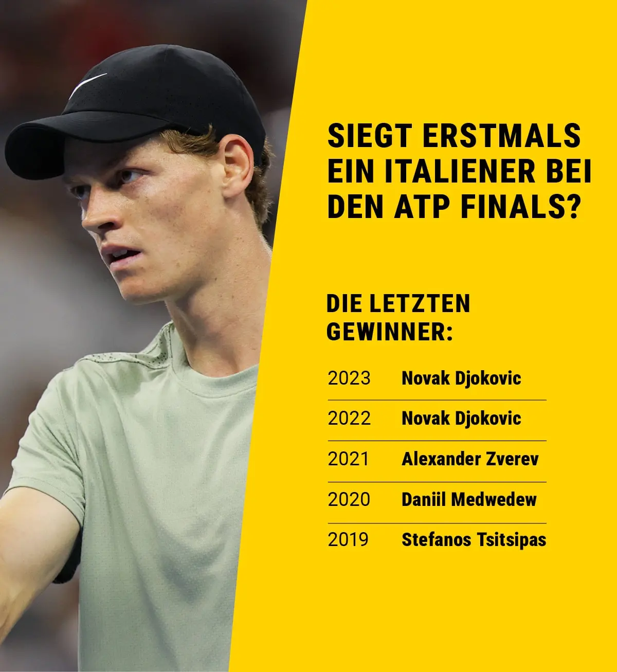 Im Bild ist Jannik Sinner, die aktuelle Nummer eins der Tenniswelt zu sehen