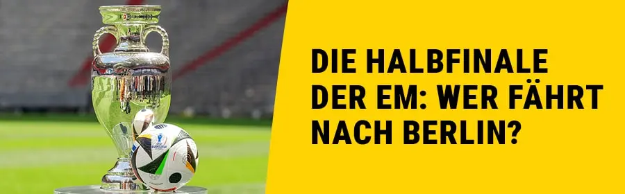 Der EM-Pokal und der offizielle Spielball Fussballliebe.