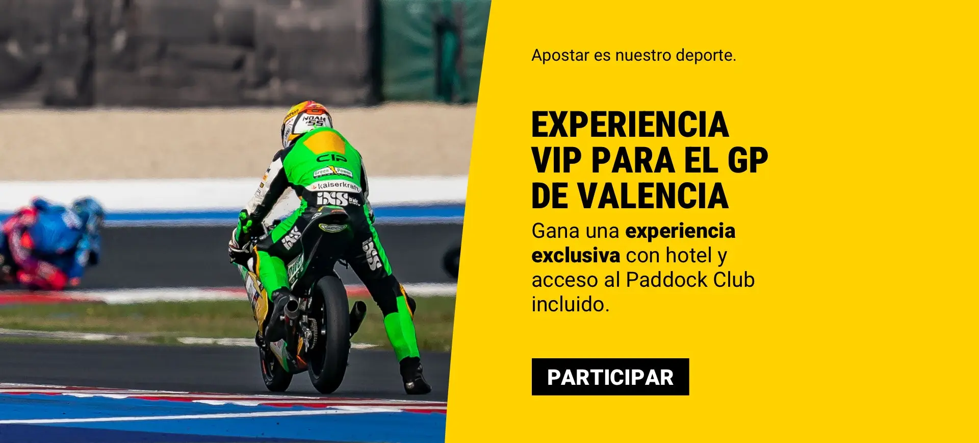 Piloto de motociclismo en Moto GP Valencia